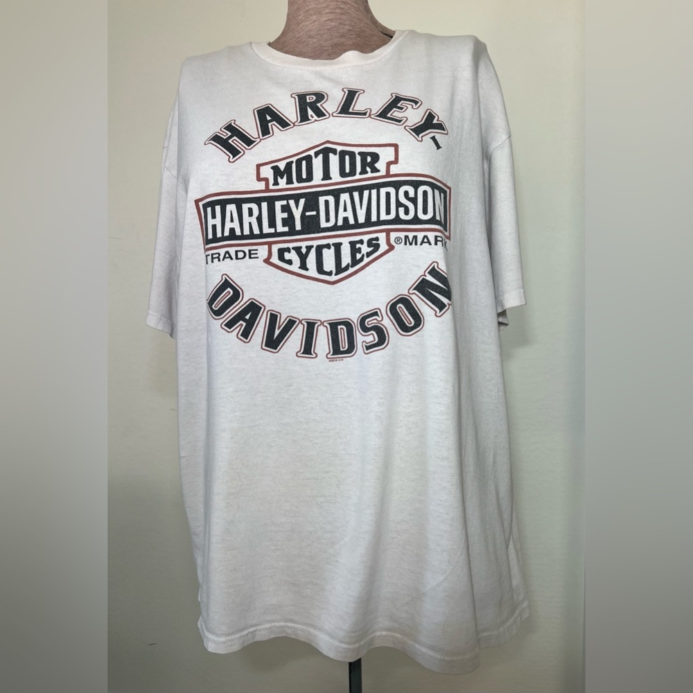 Harley-Davidson White Tee with Black and Orange Logo